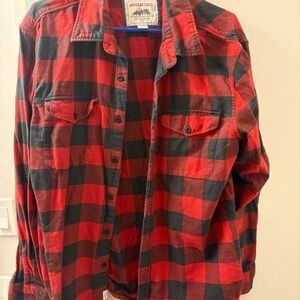 American Eagle Outfitters Red and Black Checkered Shirt